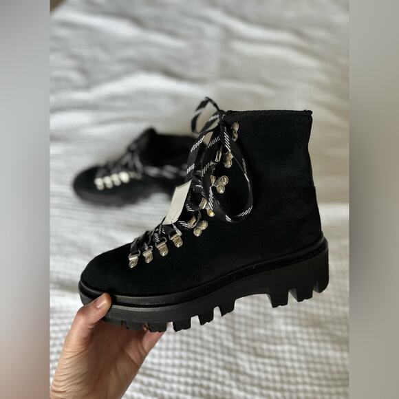 ALLSAINTS WANDA SUEDE combat boots black color US 9 EU 39 NWT - Picture 12 of 16